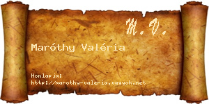 Maróthy Valéria névjegykártya